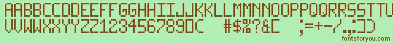 LedLcd123 Font – Brown Fonts on Green Background