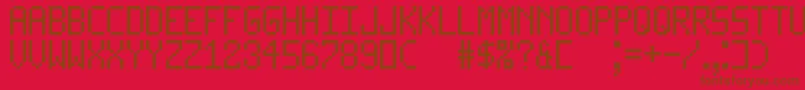 LedLcd123-Schriftart – Braune Schriften auf rotem Hintergrund