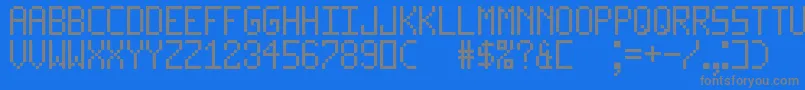 LedLcd123-Schriftart – Graue Schriften auf blauem Hintergrund