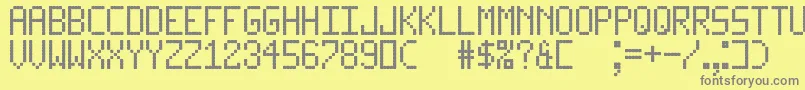 LedLcd123 Font – Gray Fonts on Yellow Background