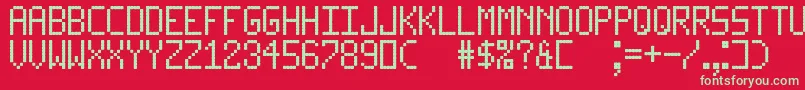 LedLcd123 Font – Green Fonts on Red Background
