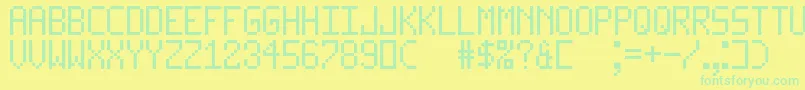 LedLcd123 Font – Green Fonts on Yellow Background