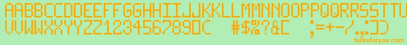 Шрифт LedLcd123 – оранжевые шрифты на зелёном фоне