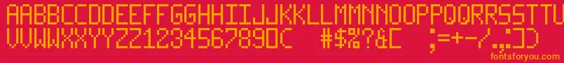fuente LedLcd123 – Fuentes Naranjas Sobre Fondo Rojo