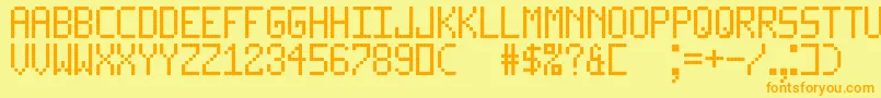 LedLcd123 Font – Orange Fonts on Yellow Background