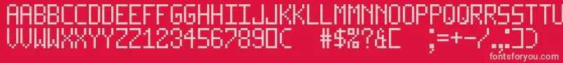 LedLcd123 Font – Pink Fonts on Red Background