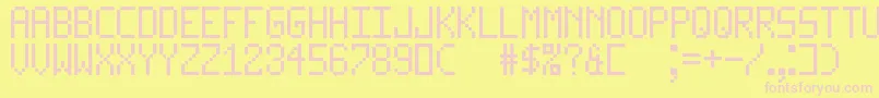 Czcionka LedLcd123 – różowe czcionki na żółtym tle