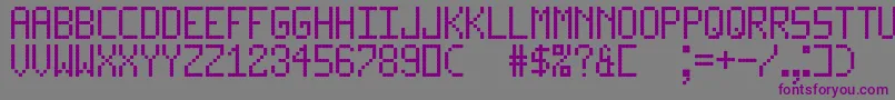 LedLcd123 Font – Purple Fonts on Gray Background