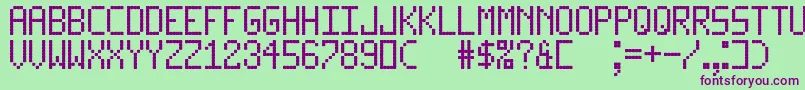 LedLcd123 Font – Purple Fonts on Green Background