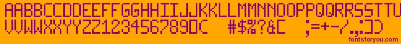 Шрифт LedLcd123 – фиолетовые шрифты на оранжевом фоне