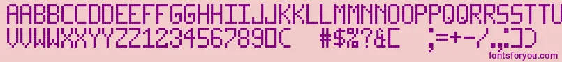 LedLcd123 Font – Purple Fonts on Pink Background