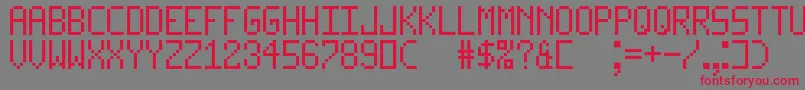 LedLcd123 Font – Red Fonts on Gray Background