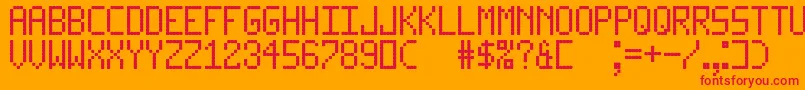 フォントLedLcd123 – オレンジの背景に赤い文字