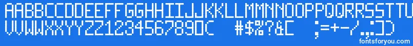 Шрифт LedLcd123 – белые шрифты на синем фоне