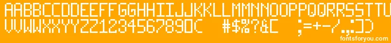 LedLcd123-Schriftart – Weiße Schriften auf orangefarbenem Hintergrund