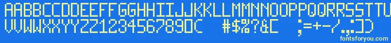 LedLcd123 Font – Yellow Fonts on Blue Background