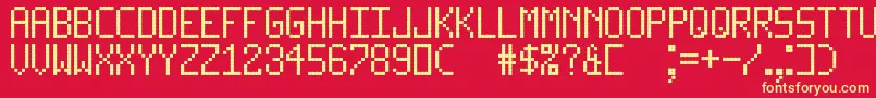 LedLcd123 Font – Yellow Fonts on Red Background