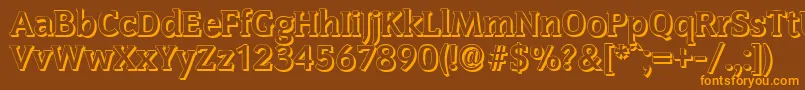 CongressshadowBold Font – Orange Fonts on Brown Background