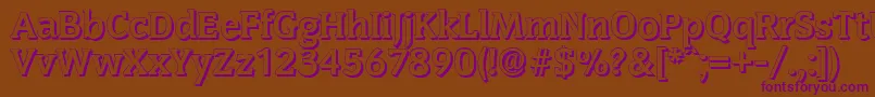 CongressshadowBold Font – Purple Fonts on Brown Background