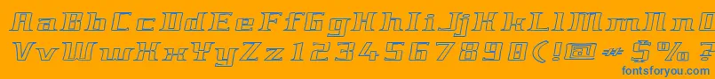 Genericfont-Schriftart – Blaue Schriften auf orangefarbenem Hintergrund