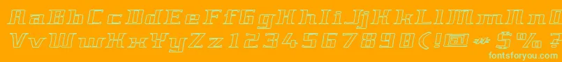 Genericfont Font – Green Fonts on Orange Background