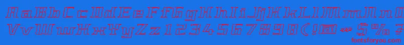 Genericfont-Schriftart – Rote Schriften auf blauem Hintergrund