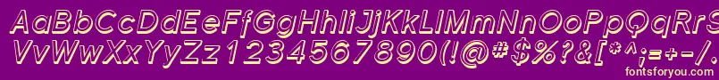 FlorencesansShadedItalic Font – Yellow Fonts on Purple Background