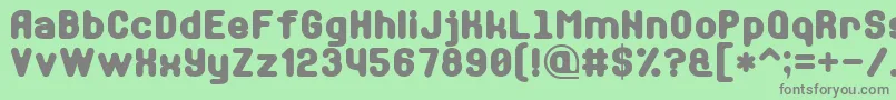 フォントSoftSansSerif7 – 緑の背景に灰色の文字