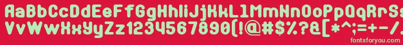 フォントSoftSansSerif7 – 赤い背景に緑の文字