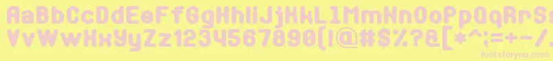 フォントSoftSansSerif7 – ピンクのフォント、黄色の背景