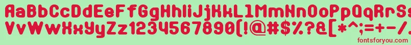 SoftSansSerif7 Font – Red Fonts on Green Background