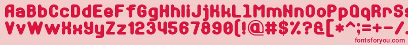 SoftSansSerif7 Font – Red Fonts on Pink Background