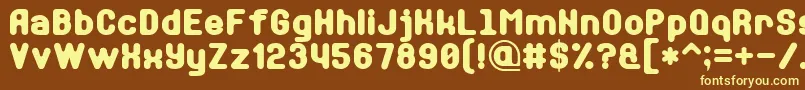 Шрифт SoftSansSerif7 – жёлтые шрифты на коричневом фоне
