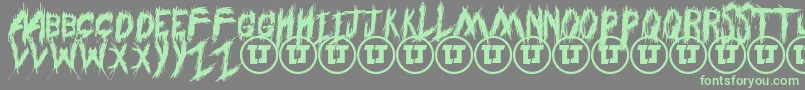 Шрифт ThroughStruggledemo – зелёные шрифты на сером фоне