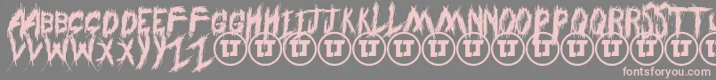 フォントThroughStruggledemo – 灰色の背景にピンクのフォント