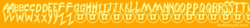ThroughStruggledemo Font – Yellow Fonts on Orange Background