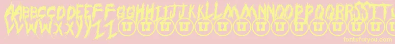 ThroughStruggledemo Font – Yellow Fonts on Pink Background