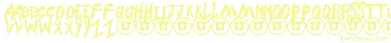 Шрифт ThroughStruggledemo – жёлтые шрифты на белом фоне