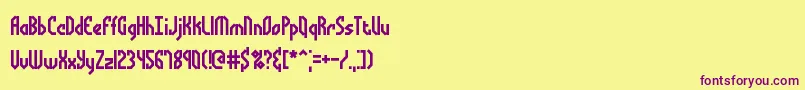 Bocumang-Schriftart – Violette Schriften auf gelbem Hintergrund
