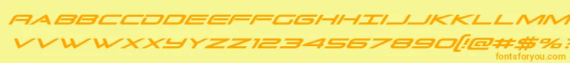 Fonte Grandsportcondital – fontes laranjas em um fundo amarelo