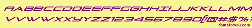 Grandsportcondital Font – Purple Fonts on Yellow Background