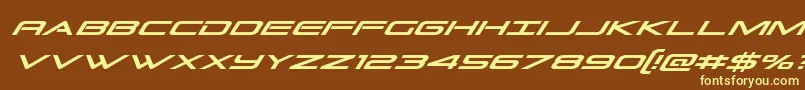 Grandsportcondital-fontti – keltaiset fontit ruskealla taustalla