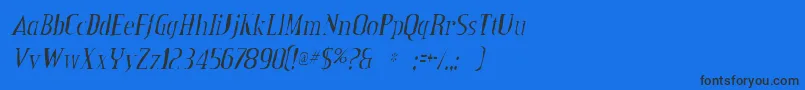 CreditvalleygauntItalic Font – Black Fonts on Blue Background