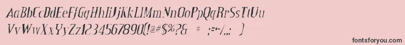 CreditvalleygauntItalic-Schriftart – Schwarze Schriften auf rosa Hintergrund