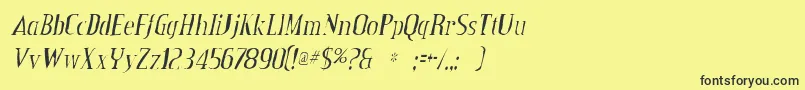 CreditvalleygauntItalic Font – Black Fonts on Yellow Background