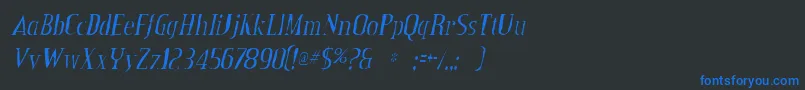 CreditvalleygauntItalic Font – Blue Fonts on Black Background