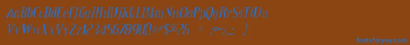 CreditvalleygauntItalic Font – Blue Fonts on Brown Background