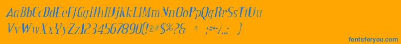 CreditvalleygauntItalic Font – Blue Fonts on Orange Background