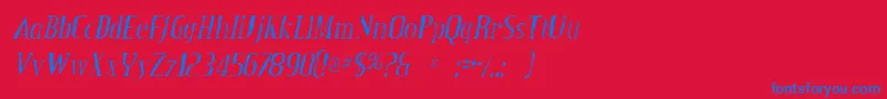 CreditvalleygauntItalic Font – Blue Fonts on Red Background