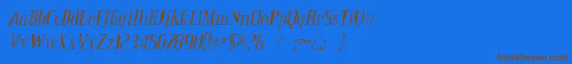 CreditvalleygauntItalic Font – Brown Fonts on Blue Background